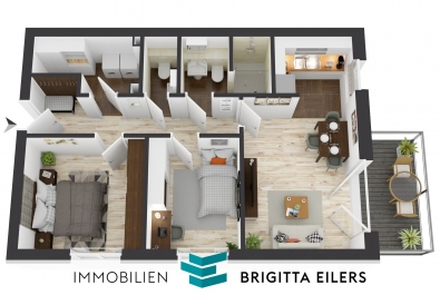 NEUBAU: Moderne 3-Zimmer-Wohnung mit Gäste-WC, Duschbad & Süd-Balkon