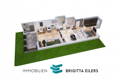 NEUBAU! 3-Zimmer-Erdgeschosswohnung mit Süd-Terrasse und eigenem Gartenanteil in direkter Wesernähe